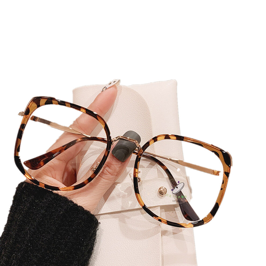 Men Women Anti-blue Light Glasses Frame Vintage Large Square Eyeglasses Blocking Blue-ray Oversized Spectacles Frames