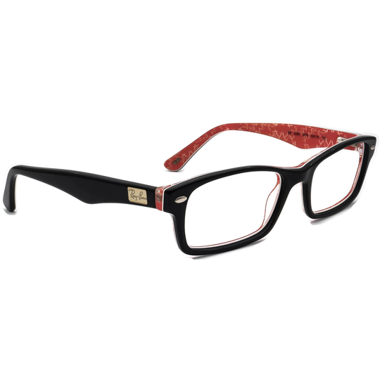 Ray-Ban Eyeglasses Rb 5206 2479 Black On Red Rectangular Frame 52[]18 140