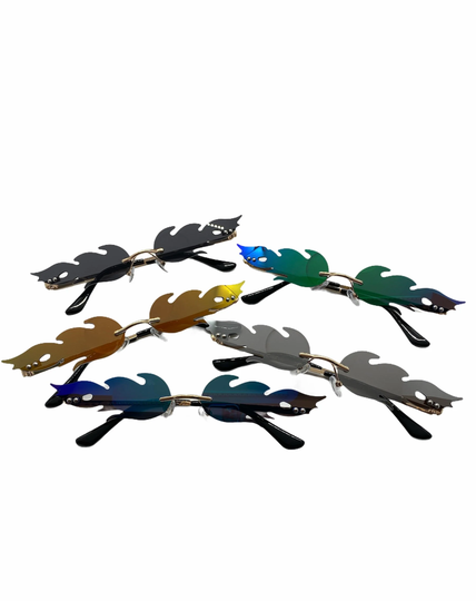 Rimless Fire Flame Sunglasses