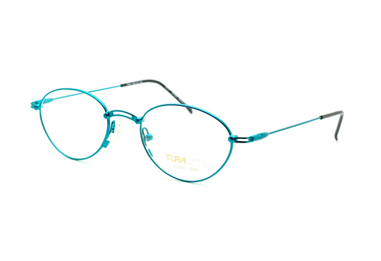 Turalite Flexible Turquoise Glasses By Tura Lightweight Oval Vintage Eyewear 49mm Lens Size
