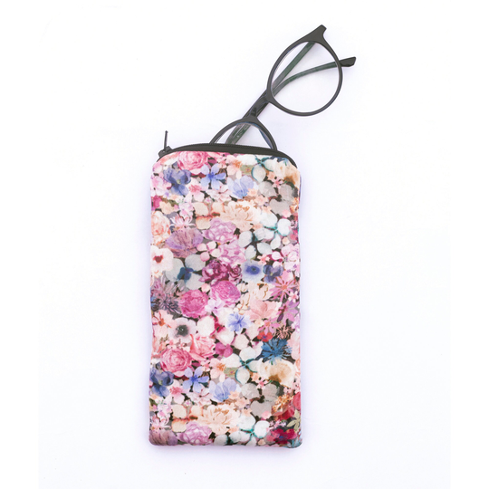 100% Silk Glasses Case/ Handmade Spectacles Case/With Zip Sunglasses Case Soft Padded Hand Painted Design Gift For Her Stocking Filler