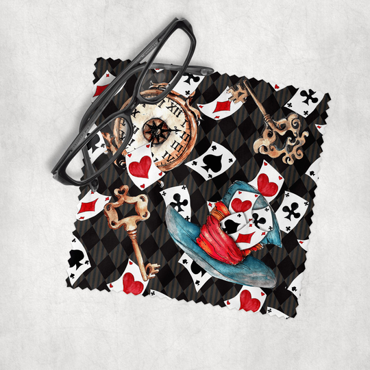 Alice in Wonderland Mad Hatter Key #2 - Microfiber Lens Cleaning Cloth For Eyeglasses, Cameras, Smartphones & All Screens