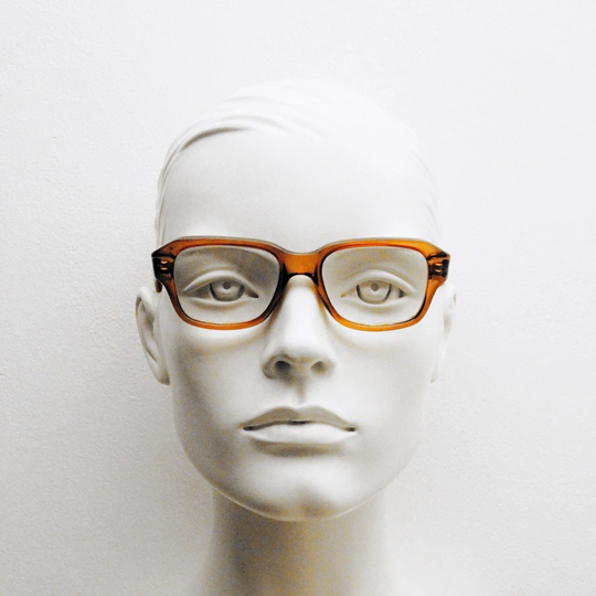 60S Vintage Rectangular Glasses. Thick Transparent Honey Brown Acetate Optical Frames. Prescription Eyeglasses. Rx Spectacles. Unused Nos