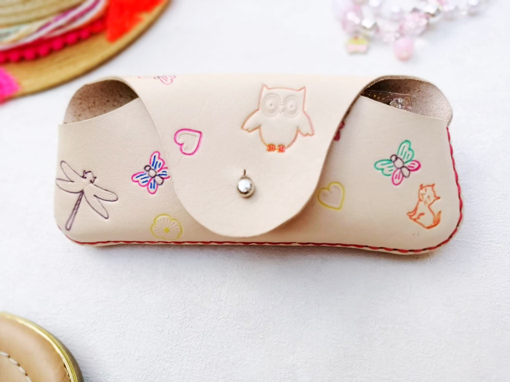 Glasses Case For Children. Kids Sunglasses Leather Pouch. Little Ones Eyewear Protection. Back To School Personalized Gift