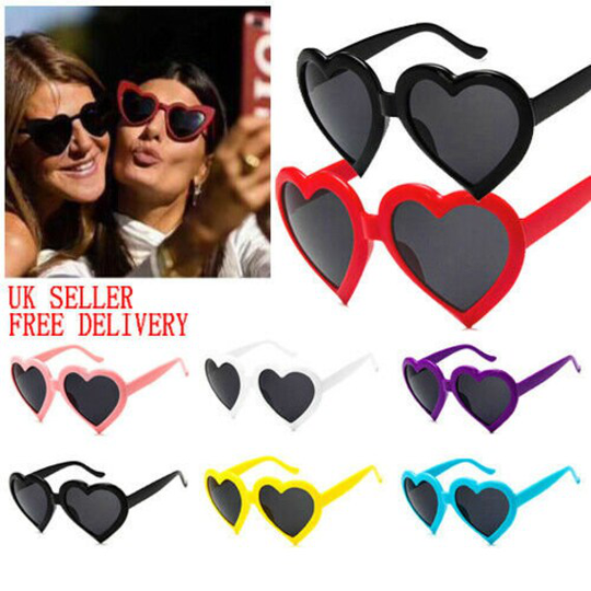 Y2K Retro Vintage Fashion Heart Shaped Sunglasses Shades Women Ladies Uv400