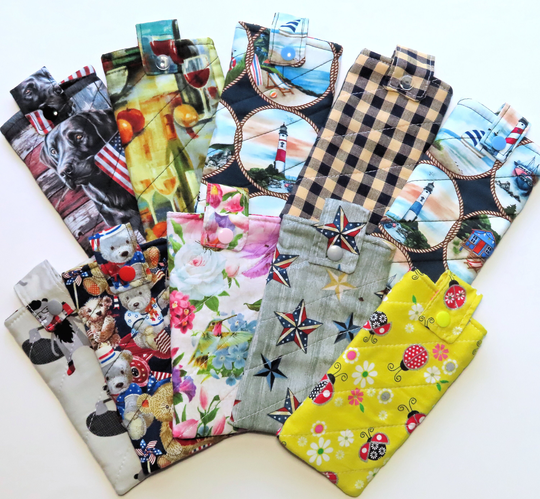 Quilted Eyeglass Case, Your Choice Retriever, Lighthouse, Hummingbird, Rooster, Wine, Patriotic Stars, Ladybug, Plaid, Bears Pencil Pouch