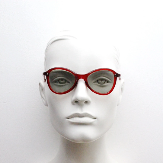 Vintage 40S Red Sunglasses. Crimson Frame With Light Tone Grey Real Glass Lenses. Authentic Originals. 30S