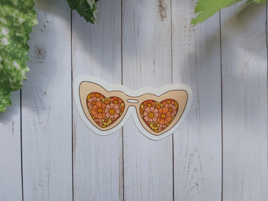 Retro Sunglasses Sticker | Vsco Retro Vinyl Disco Stickers Hippie Stickers Vintage