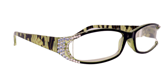 Tuscany, | Bling Reading Glasses For Women Adorned W | Clear | Black, Green Marble Rectangular, Ny Fifth Avenue