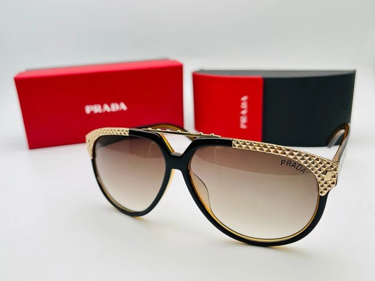 Prada Womens Luxury Sunglasses Mod Spr3035S Tortoise Shell Brown Lens | Vintage Fashion Designer Nos Glasses