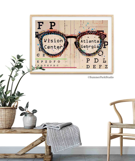 Eye Chart Wall Art, Vintage Chart, Optometry, Optician, Eyeglasses, Vision Care, Optometry Office, Doctor, Glasses Art