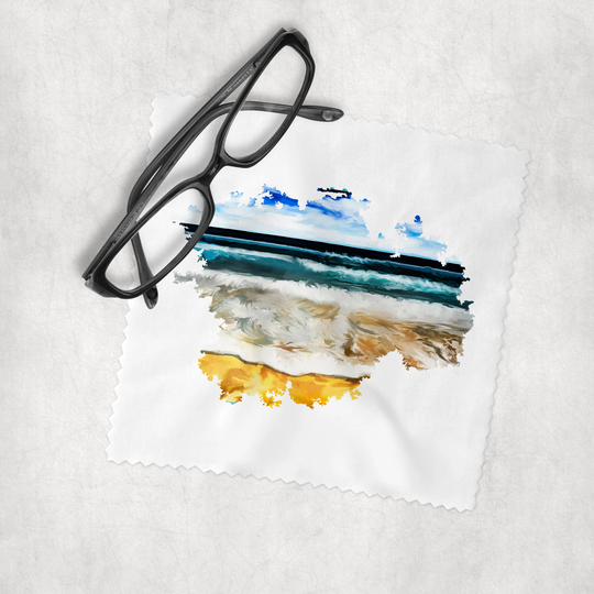 Watercolor - Ocean 3 Microfiber Lens Cleaning Cloth For Eyeglasses, Cameras, Smartphones & All Screens