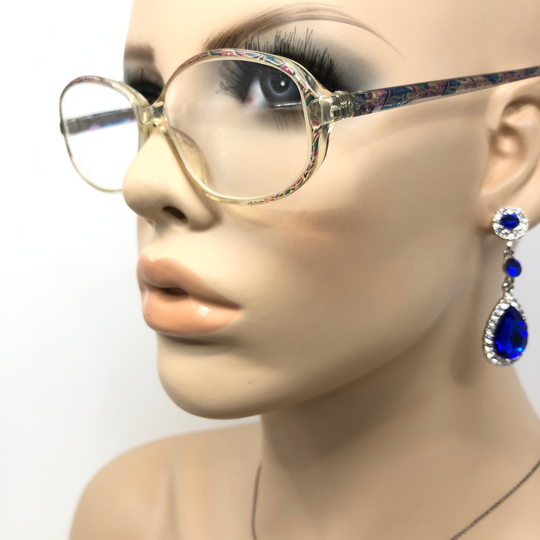 Vintage Zoe Jessica Eyeglasses Glasses Frame Clear Pink Oval Used Eyeglass Frames Retro