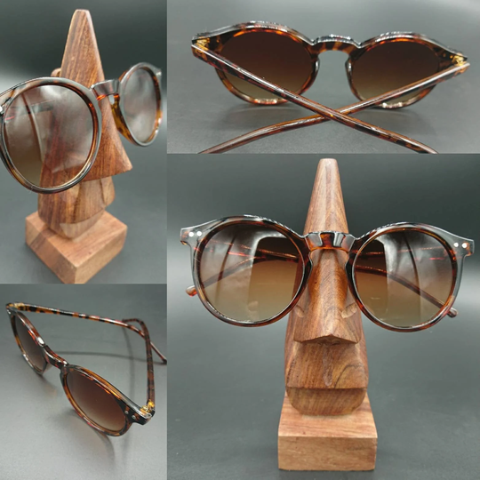 Leopard Tortoise Round Shaped Sunglasses Preppy 1940S Ww2 Vintage Style Uv400