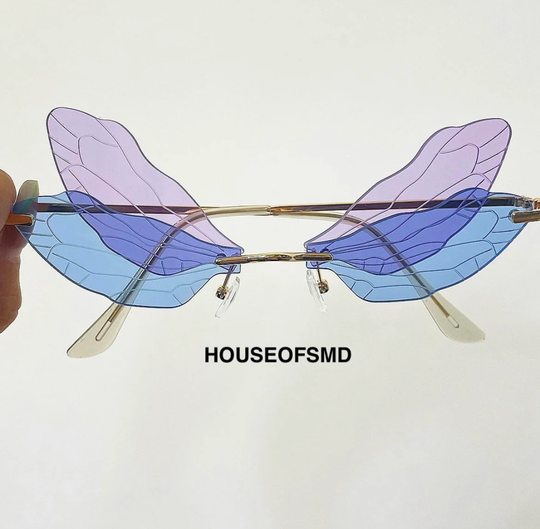 Butterfly Sunglasses, Retro Glasses, Festival Outfit, Wear, Rave Wear