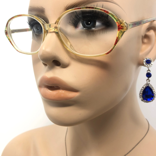 Vintage Oval Eyeglasses Mosley Glasses Frame Clear Transparent Used Eyeglass Frames Retro