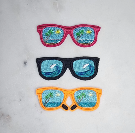 Sunglasses Reflection Patch, Vacation Patches, Iron-On Backpack School Bag Patches For Jeans, Girls