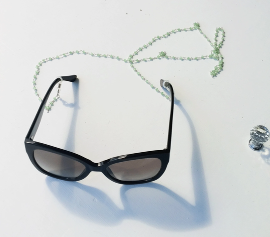 Light Mint Crystal Bead Eyeglass/Sunglass Chain