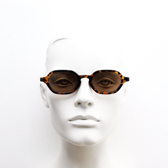90S Vintage Hexagon Sunglasses. 6 Sided Honey Tortoise Gloss Low Profile Frame With Havana Brown Lens Tone. Bnwt. Nos