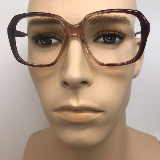 Vintage Pennine Mr Moon Eyeglasses Glasses Frame Clear Brown Geek Square Used Eyeglass Frames Retro