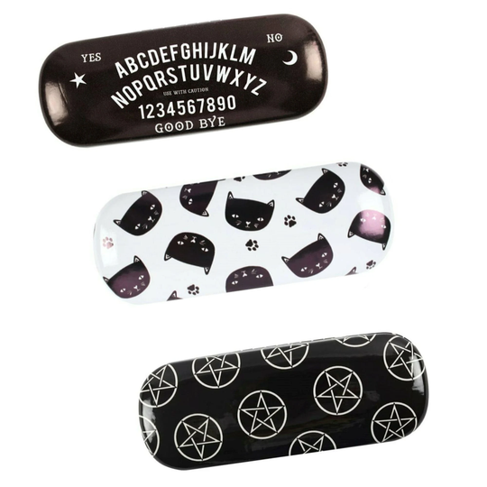 Ouija, Cat, Pentagram Printed Glasses Case, Alternative Case - Goth, Withcy, Halloween