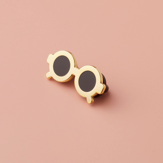 Sunglasses Enamel Pin - Gold & Black Lapel Fun Enamel Pin Enp141