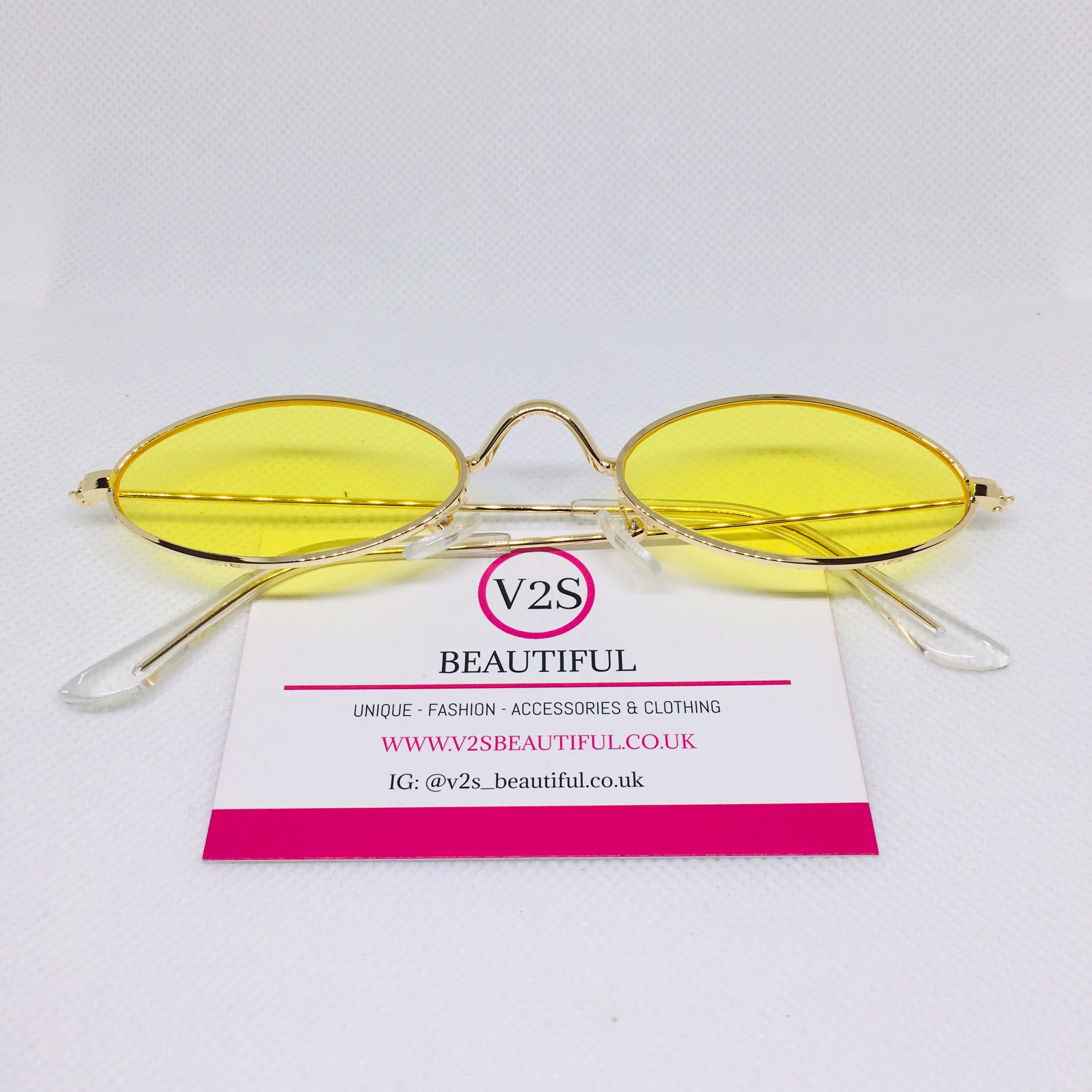 Oval 70S Style Yellow Small Sunglasses For Women, Unisex Retro Fashion Bohemian Y2K Sunglasses, Punk Boho Hippie