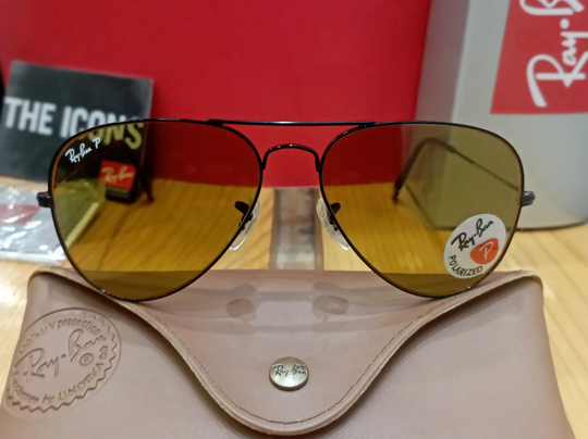 Ray-Ban Crystal Yellow Polarized Aviator Sunglasses Rb3025 Trransparent Lens Eyewear | Bachelorette Halloween & Anniversary Gift