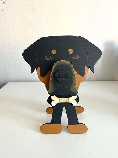 Rottweiler Eyeglasses Holder, Wooden Glasses Stand, Holder