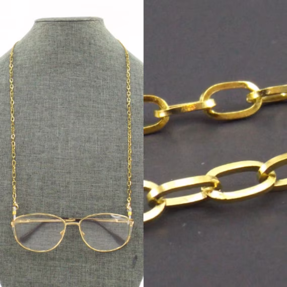 Gold Face Mask Chain | Eyeglass Lanyard Chunky Necklace For Glasses Sunglasses Holder Men Women