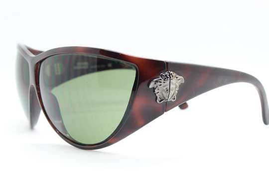Versace Y2K Vintage Sunglasses Model 874/M Made in Italy. Big Medusa 2000S Wrap Around Tortoise Frame. Club Kids Sick Fashion.mask Shield