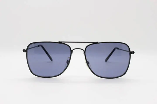 90's Square Aviator Sunglasses. Black Slim Metal Frame Aviators With Dark Lenses. Bnwot. Unused Nos