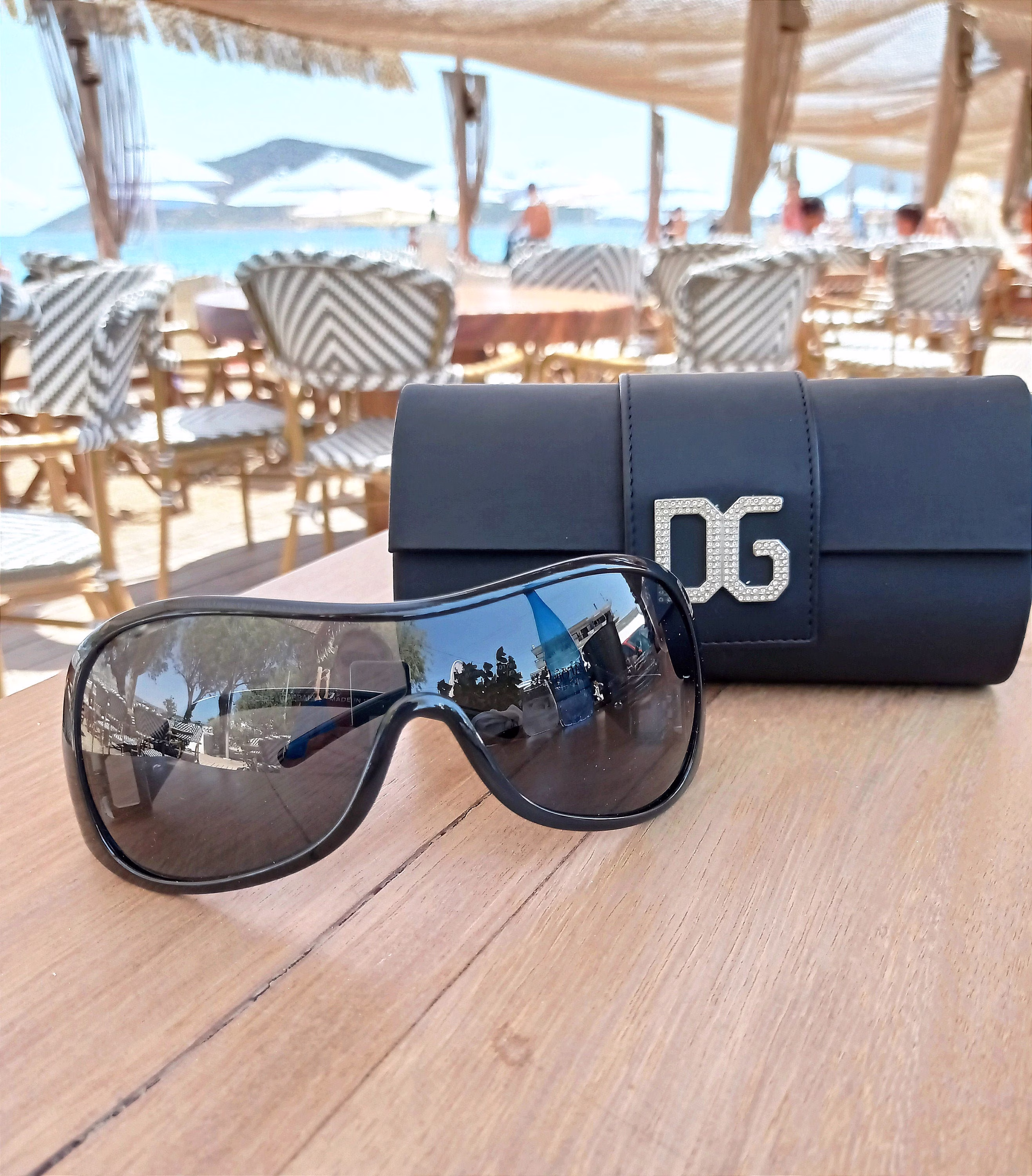 Dolce & Gabbana Luxurious Wide Sunglasses in Satin Case, Statement Elegant Eyewear, Italian Fashion Accessories, Woman