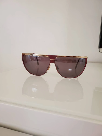 Shield Laura Biagiotti Red Tort Sunglasses Miror Lenses New Old Stock