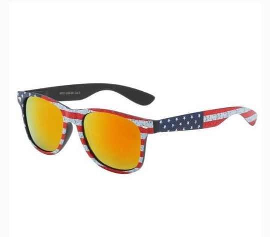 American Flag Sunglasses Yellow Orange Lens American Flag Frame Retro Optix