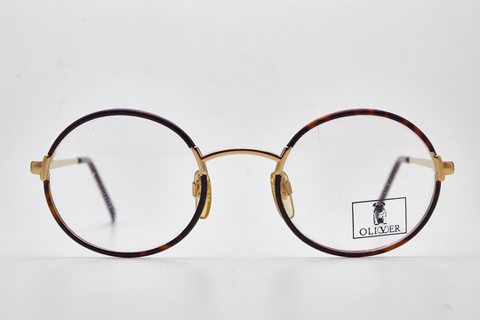 Oliver By Valentino 1335 1009 47-21 13B Italy Round Vintage Man Glasses Gold Tone Eyewear Steampunk Frame Woman Sunglasses Rectangular Retro
