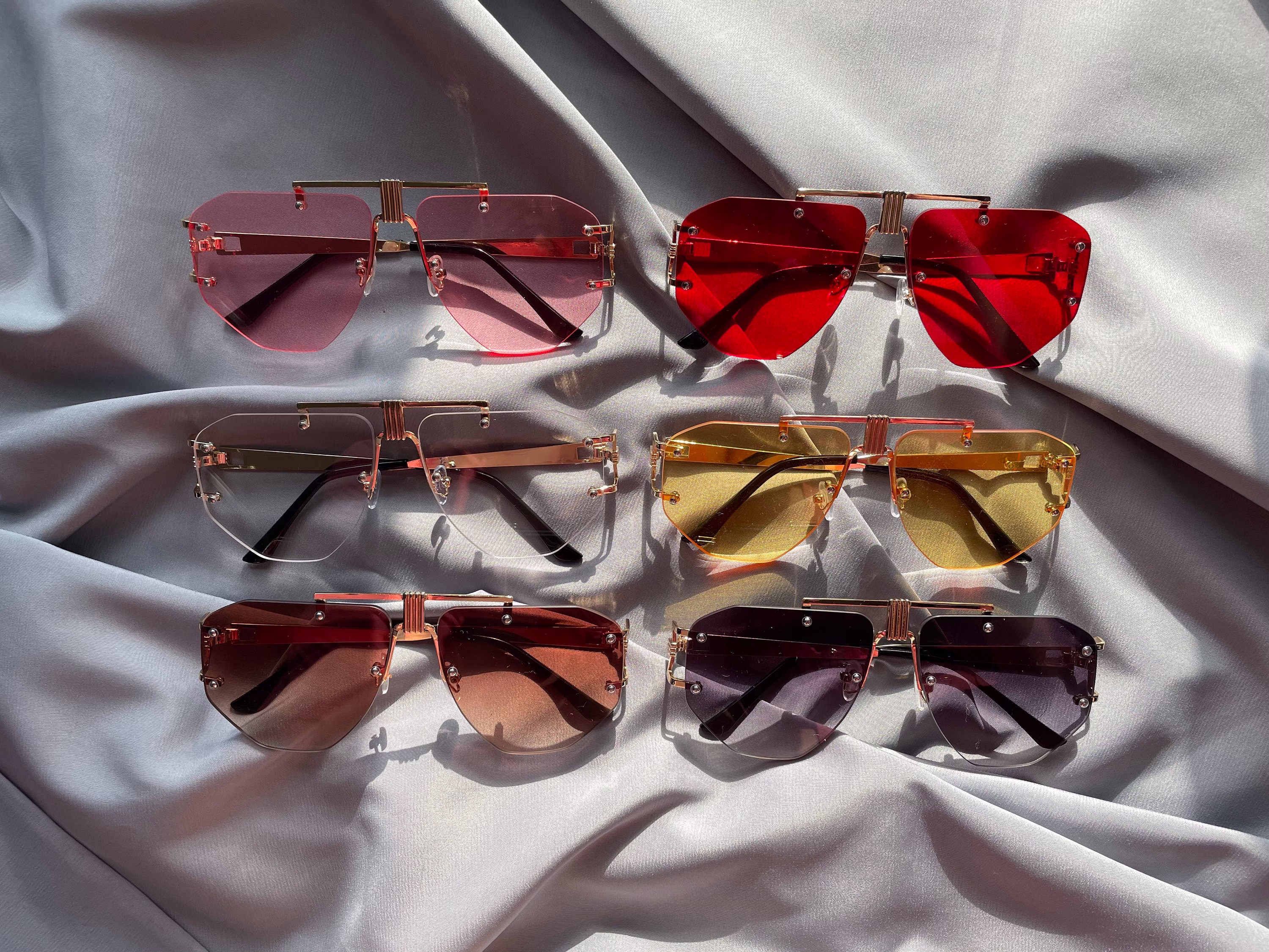 2000S Large Oversized Rimless Sunglasses | Aviator Style Gradient Tinted Glamorous Sunglasses| Y2K Sunnies UK Seller| Fast Shipping