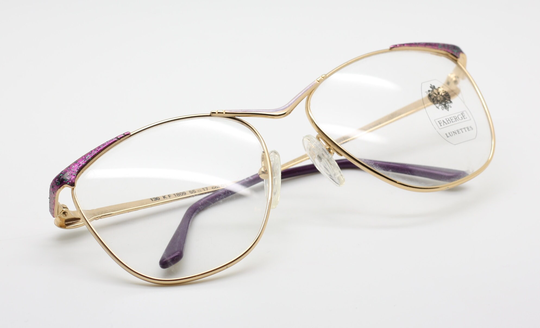 Fabergé Lunettes Beautifully Detailed Glitter Gold & Purple Ladies Eyewear
