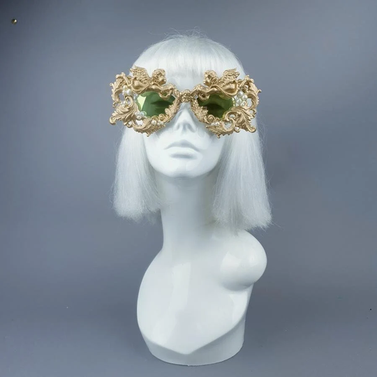 Gold Cherub, Pearls & Filigree Sunglasses "Talulla