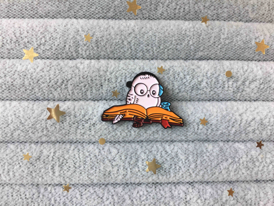 study Hard Eyeglass Owl Enamel Pin Pins Lapel Hard Cute Kawaii Gift For Her Cartoon