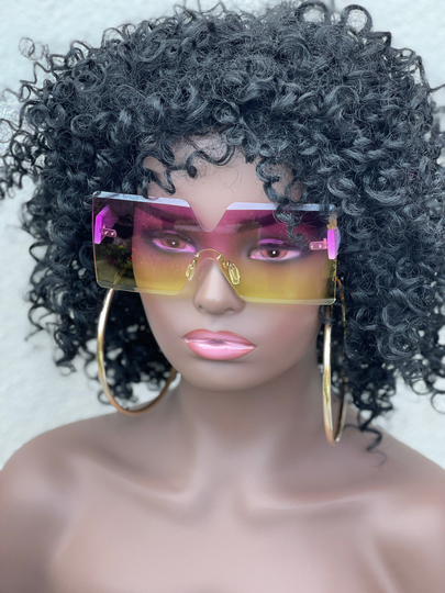 Oversized Trendy Square 400 Uv Gradient Lenses Optical Sunglasses For Women