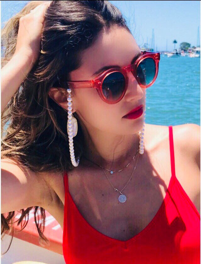 White Lustrous Freshwater Pearl Sunglass Chain, Eyeglass Chain, Luxury Necklace, Mask Gifts For Her