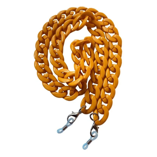 Orange Chunky Big Oversized Chain Sunglasses Spectacle Glasses Cord Holder