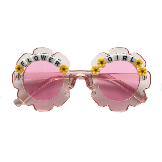 Kids Custom Flower Girl Round Tint Party Festival Birthday Sunglasses