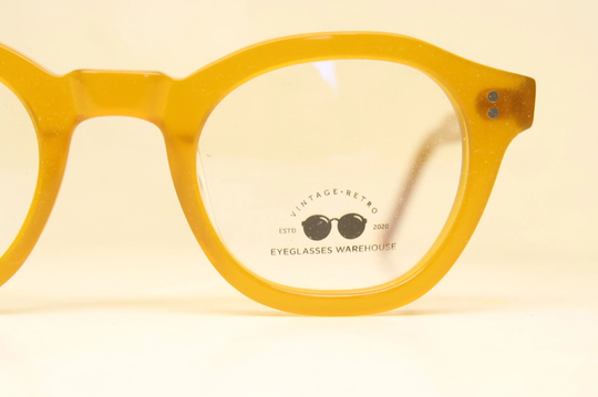 Yellow Retro Horn Rimmed Glasses P3 Frames 1960S Vintage Style Eyewear
