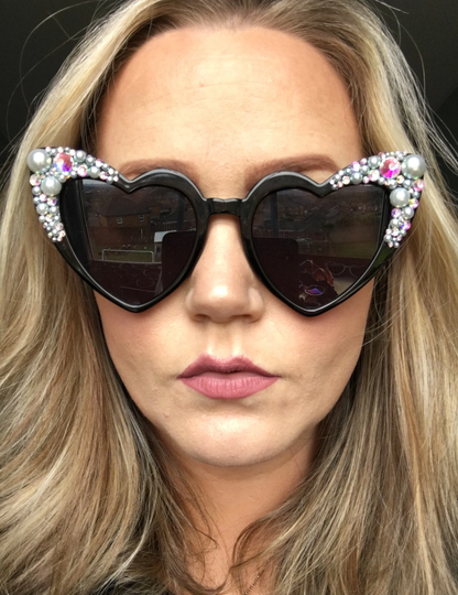 Black Heart Sunglasses Bride To Be Hen Party Bachelorette Honeymoon