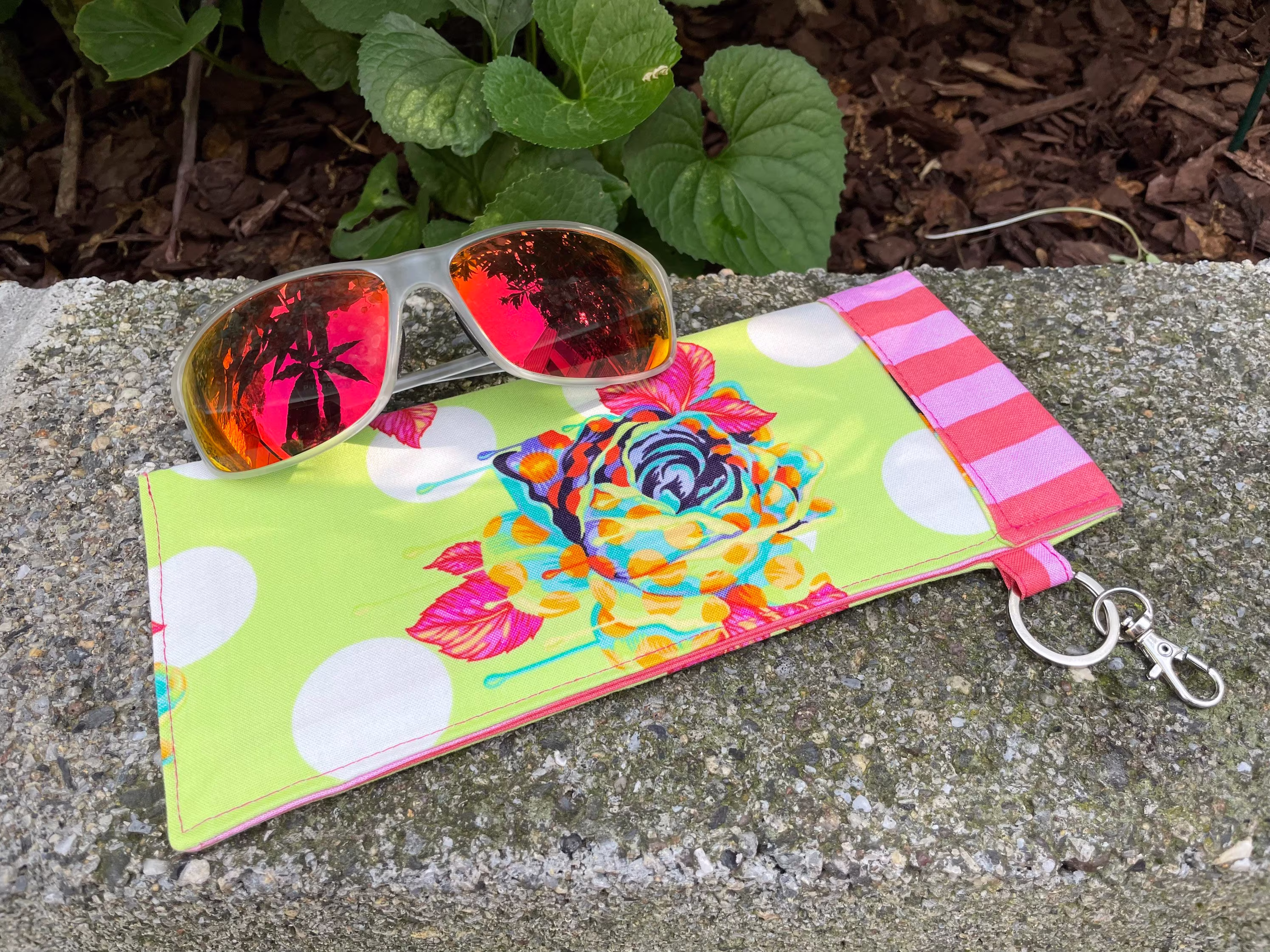Padded Sunglass Case, Snappy Pouch, Tula Pink Glasses Case