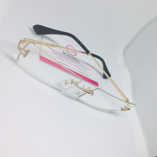 Y2K Rimless Transparent Sunglasses, Women 1999S 2000S Fashion, Clear Old School Y2K