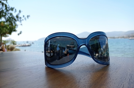 Ferre Luxurious Wide Blue Sunglasses, Statement Fashion Accessories, Gift For Her