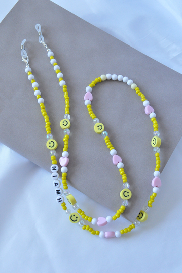 Smiley Beaded Glasses Chain | Personalised Sunglasses Holder Funny Necklace